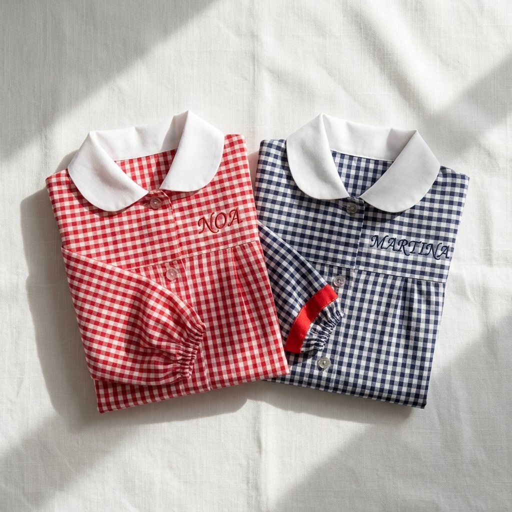 Babi Escolar Vichy Personalizado